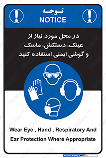 Eye , Hand , Respiratory , Ear , Protection , تجهیزات ایمنی , مکان , 