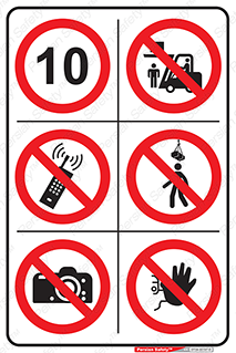 محدودیت سرعت , 10 کیلومتر , حداکثر , عکس , عکاسی , عکسبرداری , لیفتراک , خطر , بار های آویزان , جرثقیل , زیر بار , ایستادن , موبایل , تلفن همراه , ورود , افراد غیرمجاز , ممنوع , 